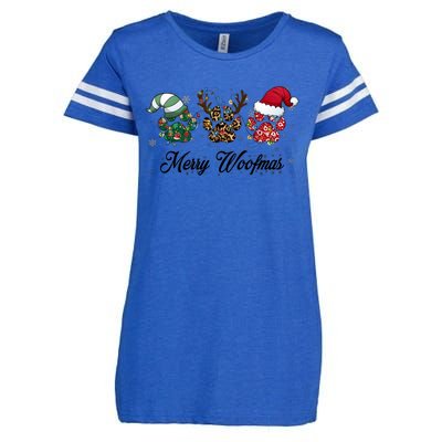 Dog Christmas Xmas Holiday Season Dog Lover Enza Ladies Jersey Football T-Shirt