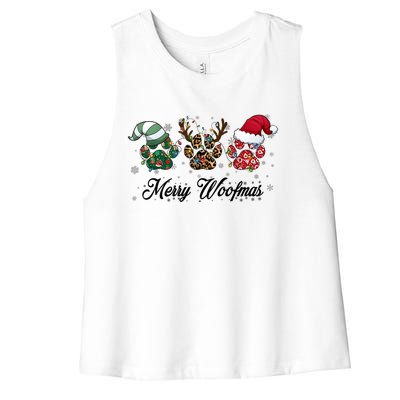 Dog Christmas Xmas Holiday Season Dog Lover Women's Racerback Cropped Tank