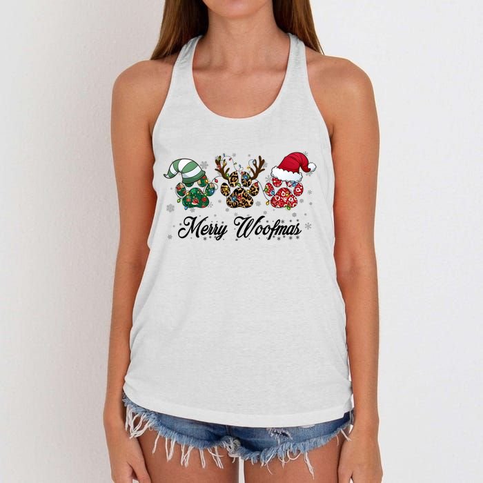 Dog Christmas Xmas Holiday Season Dog Lover Women's Knotted Racerback Tank