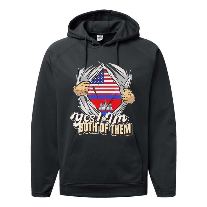 Dual Citizenship Yes IM Both Of Them Cambodia Performance Fleece Hoodie