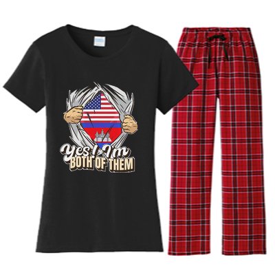 Dual Citizenship Yes IM Both Of Them Cambodia Women's Flannel Pajama Set