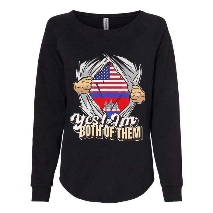 Dual Citizenship Yes IM Both Of Them Cambodia Womens California Wash Sweatshirt