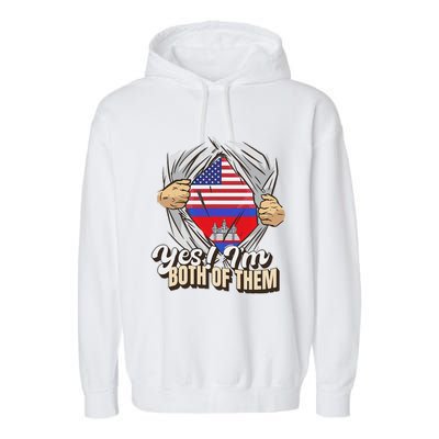 Dual Citizenship Yes IM Both Of Them Cambodia Garment-Dyed Fleece Hoodie