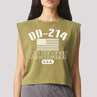 DD 214 Alumni USA Garment-Dyed Women's Muscle Tee