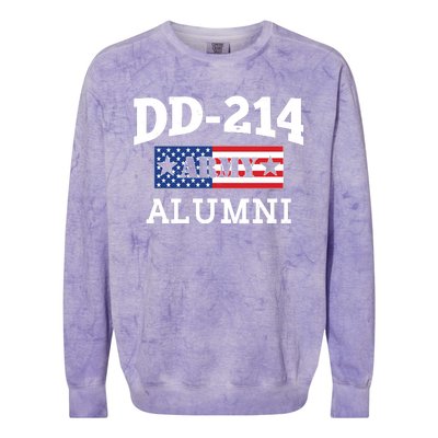 DD-214 Army Alumni US American Flag Colorblast Crewneck Sweatshirt