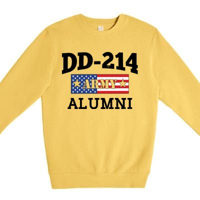 DD-214 Army Alumni US American Flag Premium Crewneck Sweatshirt