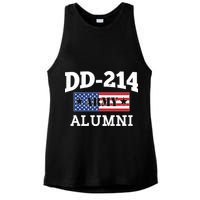 DD-214 Army Alumni US American Flag Ladies PosiCharge Tri-Blend Wicking Tank