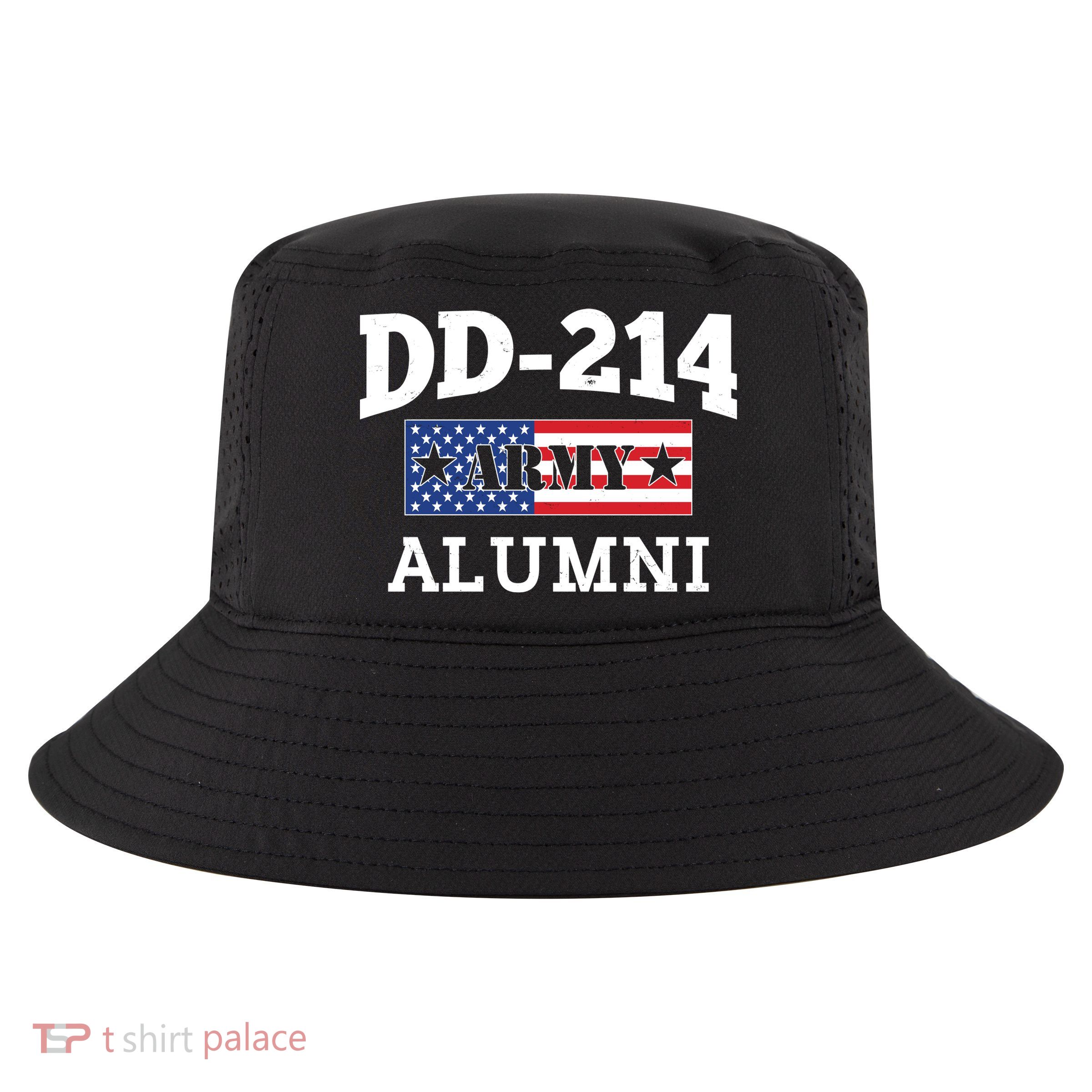DD-214 Army Alumni US American Flag Cool Comfort Performance Bucket Hat