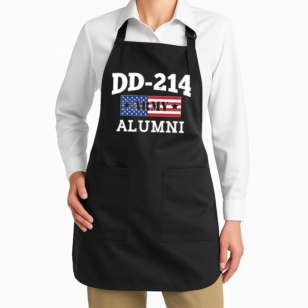 DD-214 Army Alumni US American Flag Apron