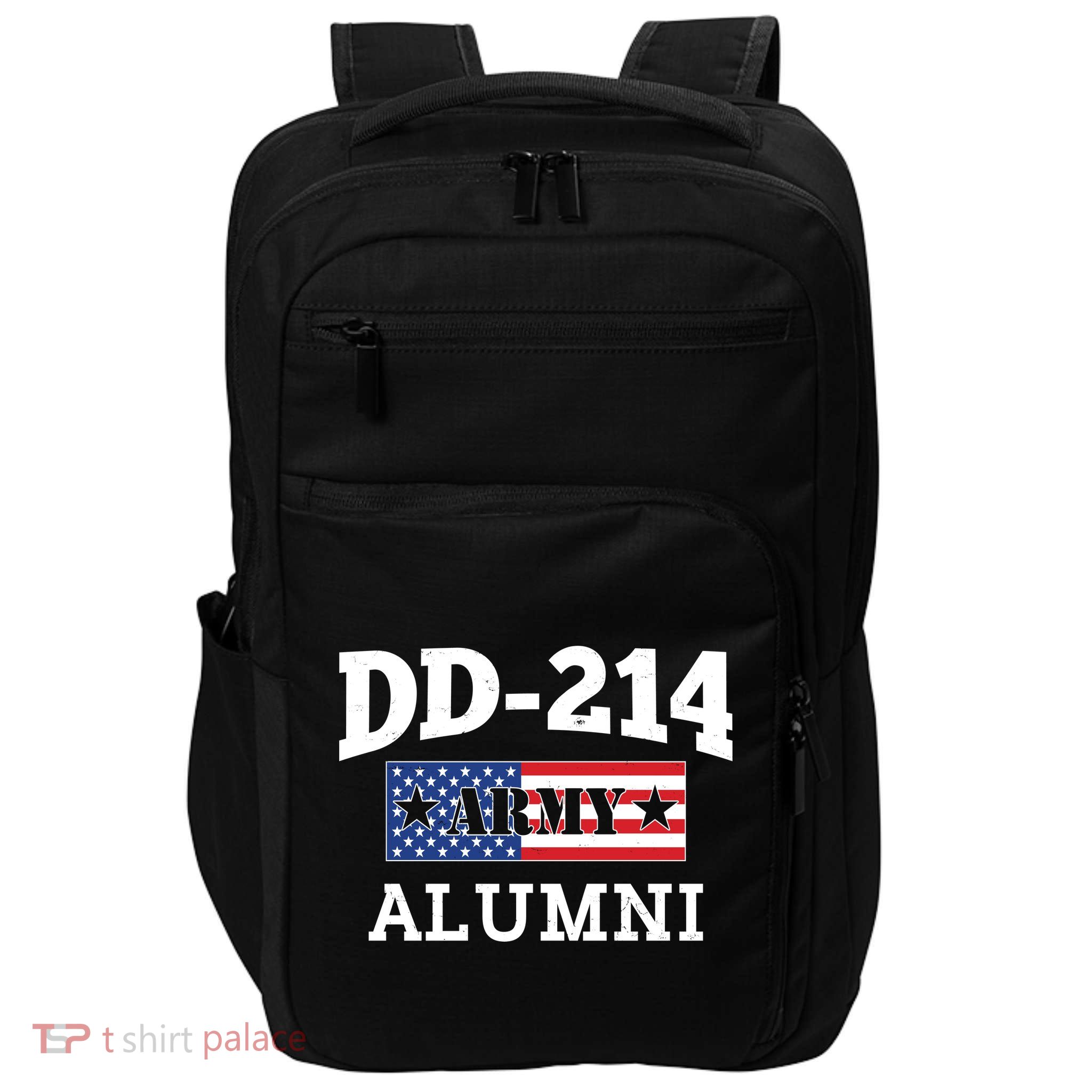 DD-214 Army Alumni US American Flag Impact Tech Backpack