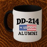 DD-214 Army Alumni US American Flag Mug