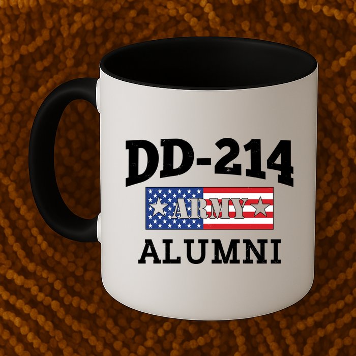 DD-214 Army Alumni US American Flag Mug