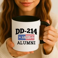DD-214 Army Alumni US American Flag Mug