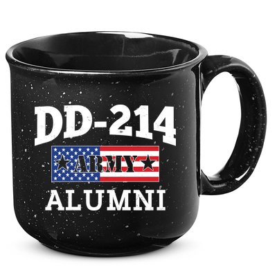 DD-214 Army Alumni US American Flag 15oz Campfire Ceramic Mug