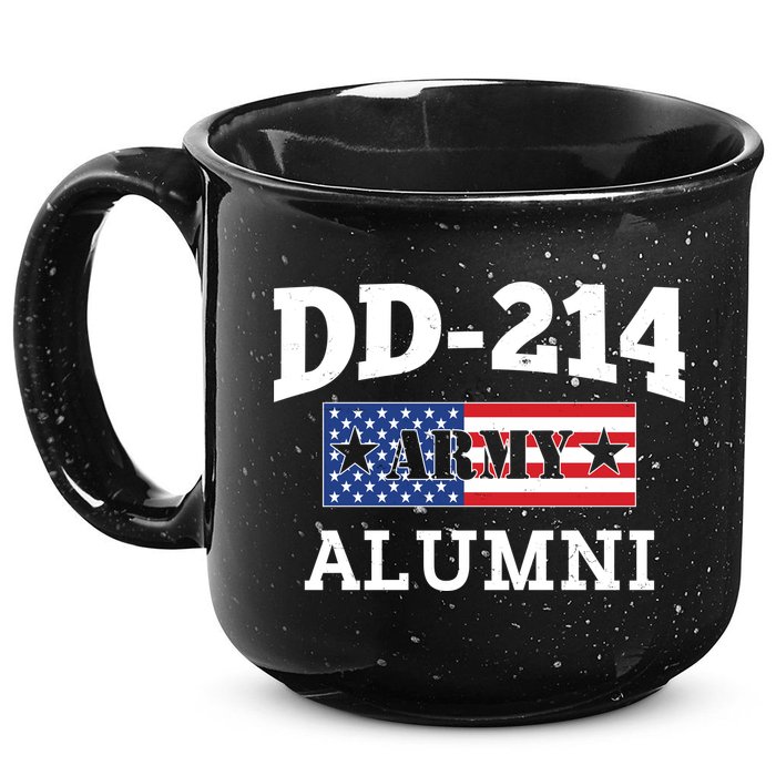 DD-214 Army Alumni US American Flag 15oz Campfire Ceramic Mug