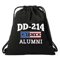 DD-214 Army Alumni US American Flag Drawstring Bag