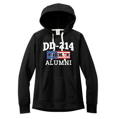 DD-214 Army Alumni US American Flag Women's Fleece Hoodie