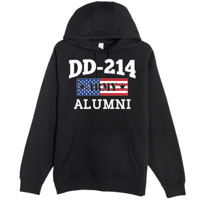 DD-214 Army Alumni US American Flag Premium Pullover Hoodie