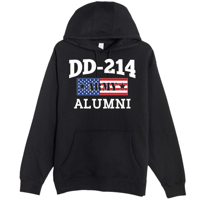 DD-214 Army Alumni US American Flag Premium Pullover Hoodie