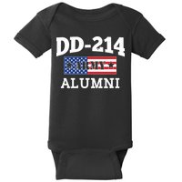 DD-214 Army Alumni US American Flag Baby Bodysuit