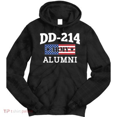 DD-214 Army Alumni US American Flag Tie Dye Hoodie