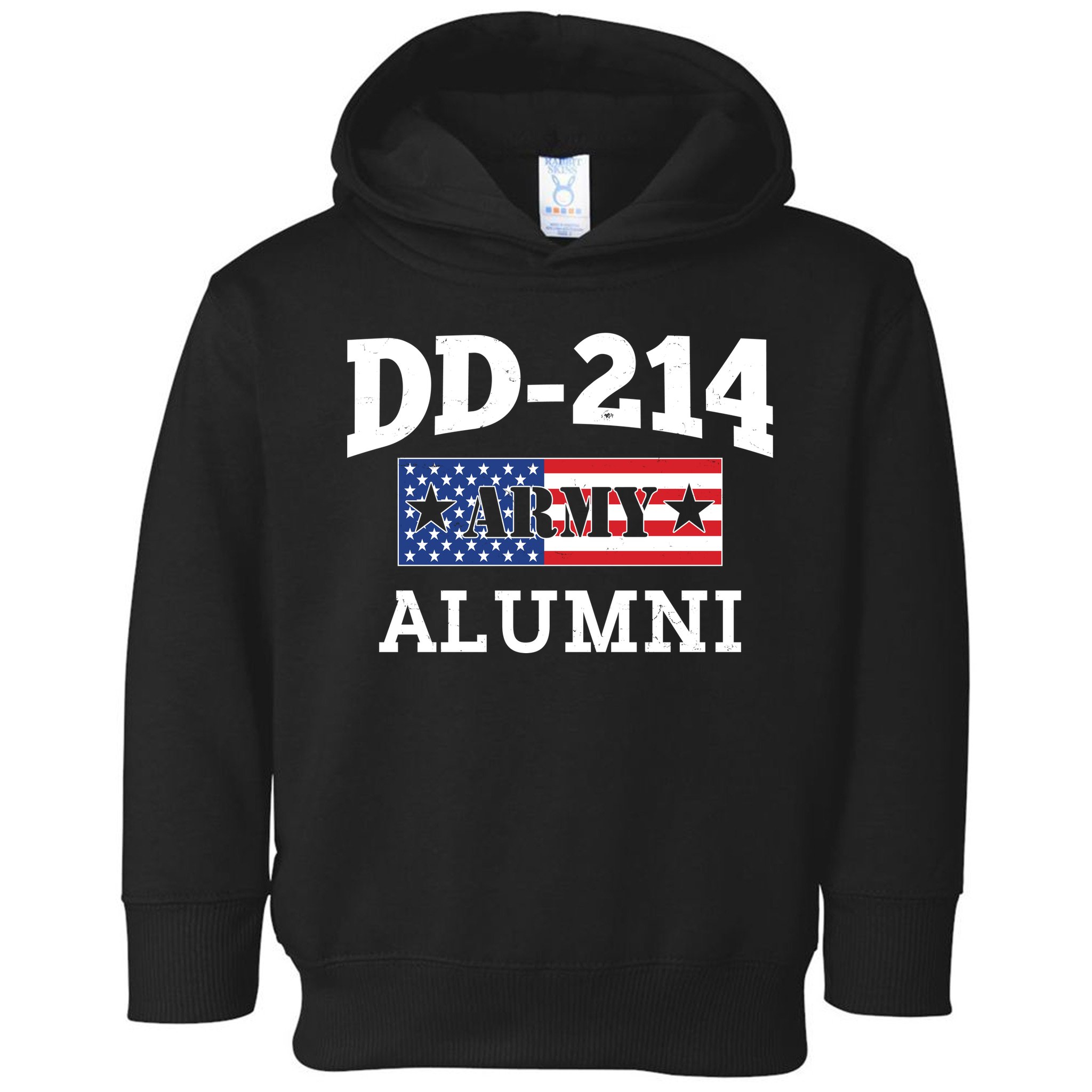 DD-214 Army Alumni US American Flag Toddler Hoodie