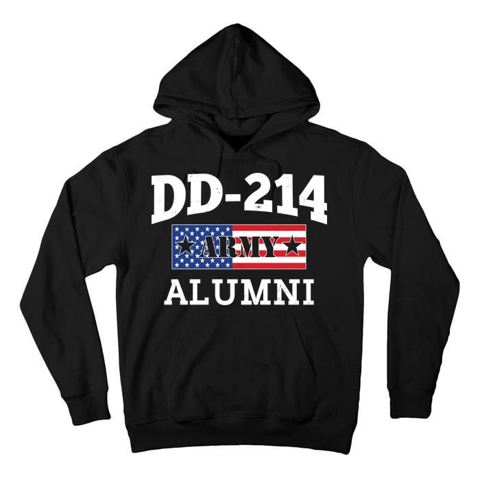 DD-214 Army Alumni US American Flag Tall Hoodie