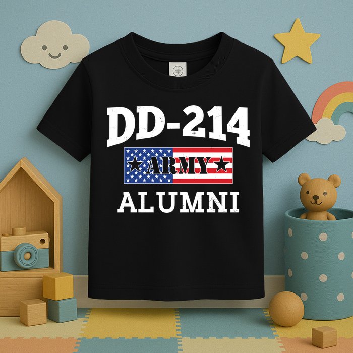 DD-214 Army Alumni US American Flag Toddler T-Shirt