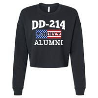DD-214 Army Alumni US American Flag Cropped Pullover Crew