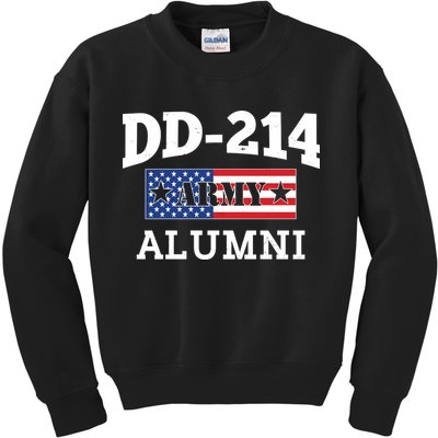 DD-214 Army Alumni US American Flag Kids Sweatshirt