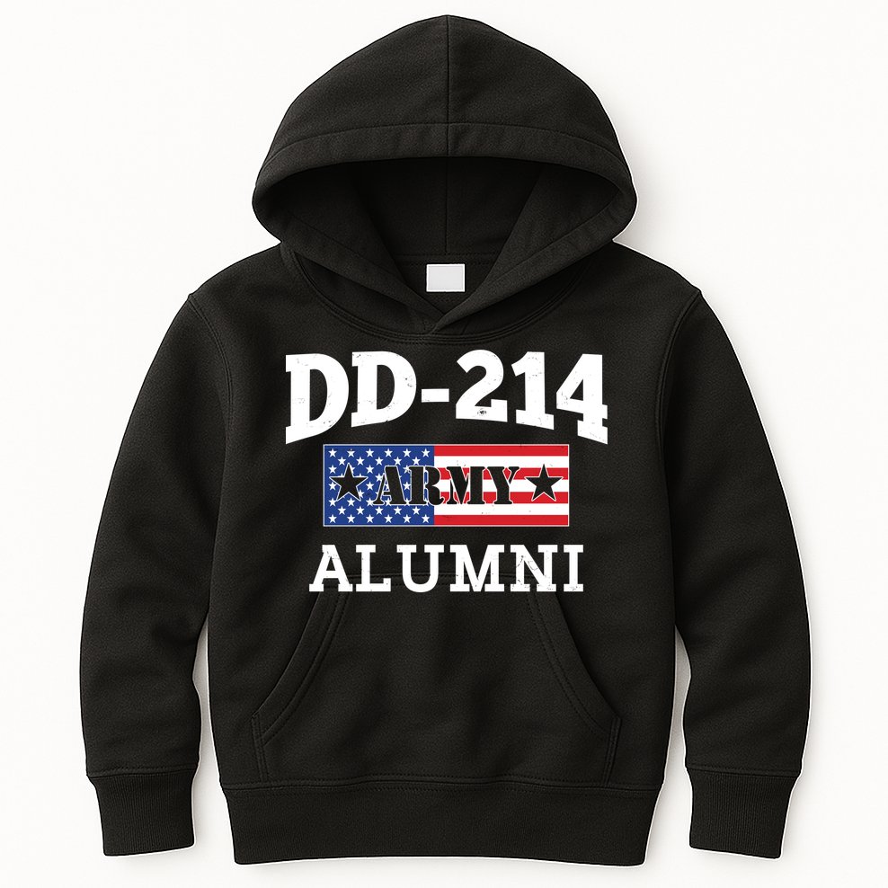 DD-214 Army Alumni US American Flag Kids Hoodie