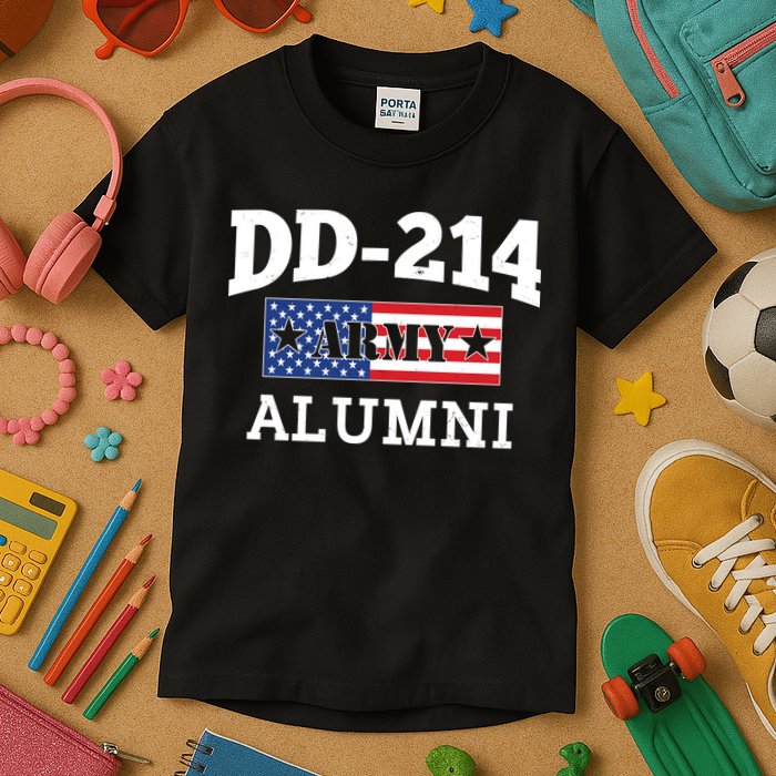DD-214 Army Alumni US American Flag Kids T-Shirt