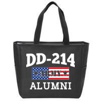 DD-214 Army Alumni US American Flag Zip Tote Bag