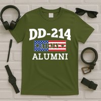 DD-214 Army Alumni US American Flag T-Shirt