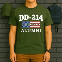 DD-214 Army Alumni US American Flag T-Shirt