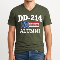 DD-214 Army Alumni US American Flag V-Neck T-Shirt