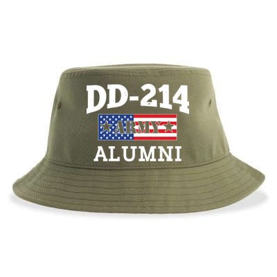 DD-214 Army Alumni US American Flag Sustainable Bucket Hat