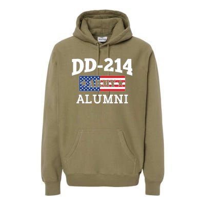 DD-214 Army Alumni US American Flag Premium Hoodie