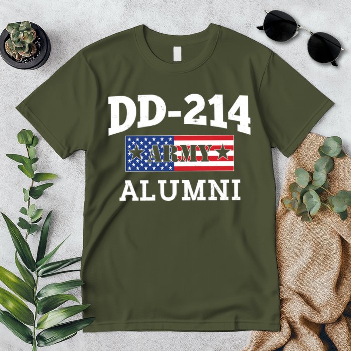 DD-214 Army Alumni US American Flag Premium T-Shirt