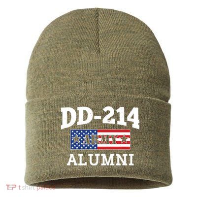 DD-214 Army Alumni US American Flag Sustainable Knit Beanie
