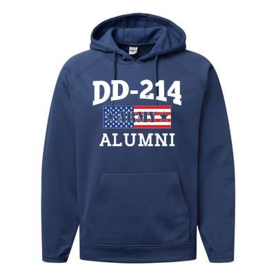 DD-214 Army Alumni US American Flag Performance Fleece Hoodie