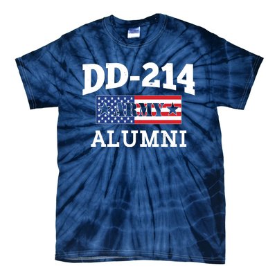 DD-214 Army Alumni US American Flag Tie-Dye T-Shirt