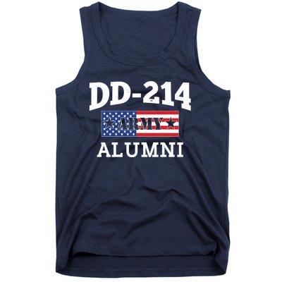 DD-214 Army Alumni US American Flag Tank Top