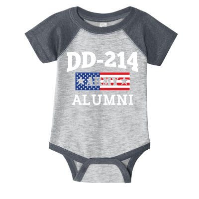 DD-214 Army Alumni US American Flag Infant Baby Jersey Bodysuit