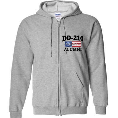 DD-214 Army Alumni US American Flag Full Zip Hoodie