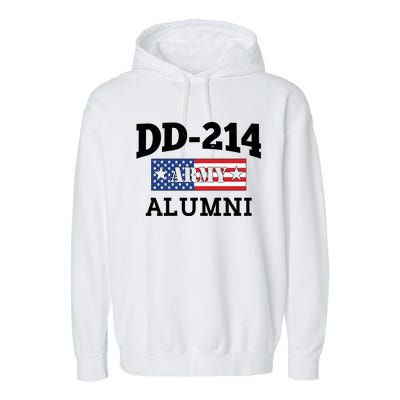 DD-214 Army Alumni US American Flag Garment-Dyed Fleece Hoodie