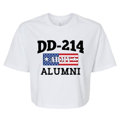 DD-214 Army Alumni US American Flag Bella+Canvas Jersey Crop Tee