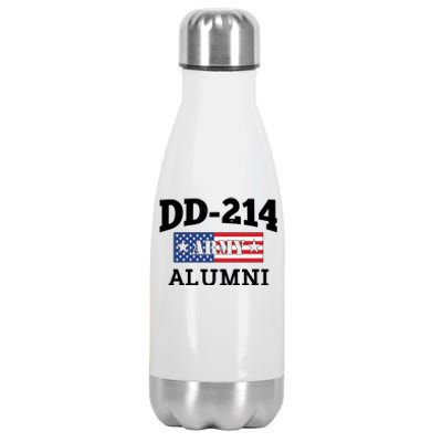 DD-214 Army Alumni US American Flag Stainless Steel Insulated Water Bottle