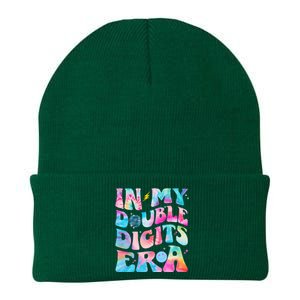 Double Digits 10th Birthday Party Tie Dye Groovy 70's Knit Cap Winter Beanie