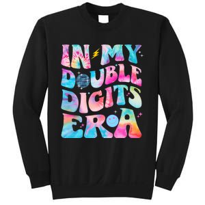 Double Digits 10th Birthday Party Tie Dye Groovy 70's Sweatshirt